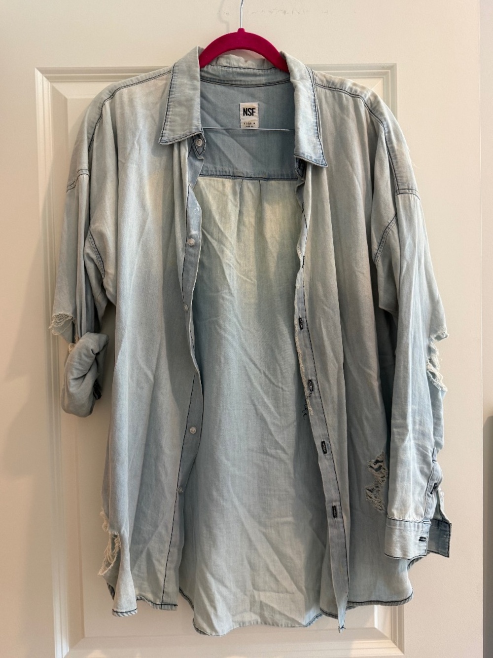 NSF Distressed Denim Shirt